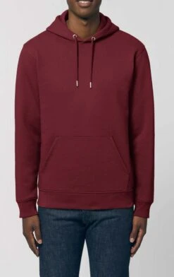 Unisex Hoodie Aus Bio-Baumwolle - Burgundy -MELA Geschaft U822 244 Herren Hoodie Biobaumwolle recyceltes Polyester weinrot mm front 1280x1280