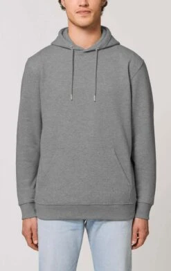 Unisex Hoodie Aus Bio-Baumwolle - Mid Heather Grey -MELA Geschaft U822 650 Herren Hoodie Bio Baumwolle grau meliert fair trade mm front 1280x1280