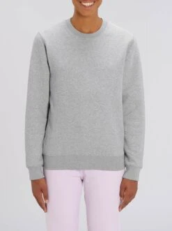 Unisex Sweatshirt Aus Bio-Baumwolle - Heather Grey -MELA Geschaft U823 250 Damen Sweatshirt Rippbuendchen fm front 1280x1280