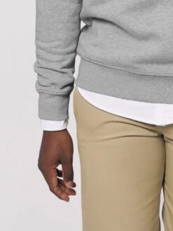 Unisex Sweatshirt Aus Bio-Baumwolle - Heather Grey -MELA Geschaft U823 250 Unisex Pullover bestaendige rippbuendchen mm detail2 1280x1280