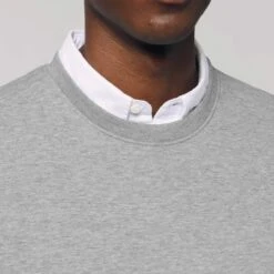 Unisex Sweatshirt Aus Bio-Baumwolle - Heather Grey -MELA Geschaft U823 250 Unisex Pullover eingesetzte aermel fair mm detail1 1280x1280