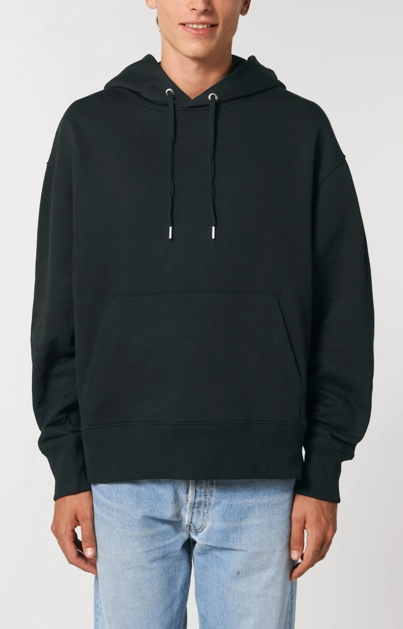 Oversized Unisex Hoodie Aus Bio-Baumwolle - Black 3 Oversized Unisex Hoodie Aus Bio-Baumwolle - Black – Bild 3