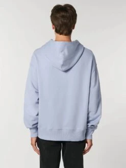 Oversized Unisex Hoodie Aus Bio-Baumwolle - Serene Blue 18 Oversized Unisex Hoodie Aus Bio-Baumwolle - Serene Blue -MELA Geschaft U856 057 oekofairer Sweater mit doppellagiger Kapuze Rueckansicht fuer Sie und Ihn 1280x1280