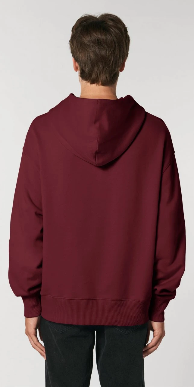 Oversized Unisex Hoodie Aus Bio-Baumwolle - Burgundy 4 Oversized Unisex Hoodie Aus Bio-Baumwolle - Burgundy – Bild 4