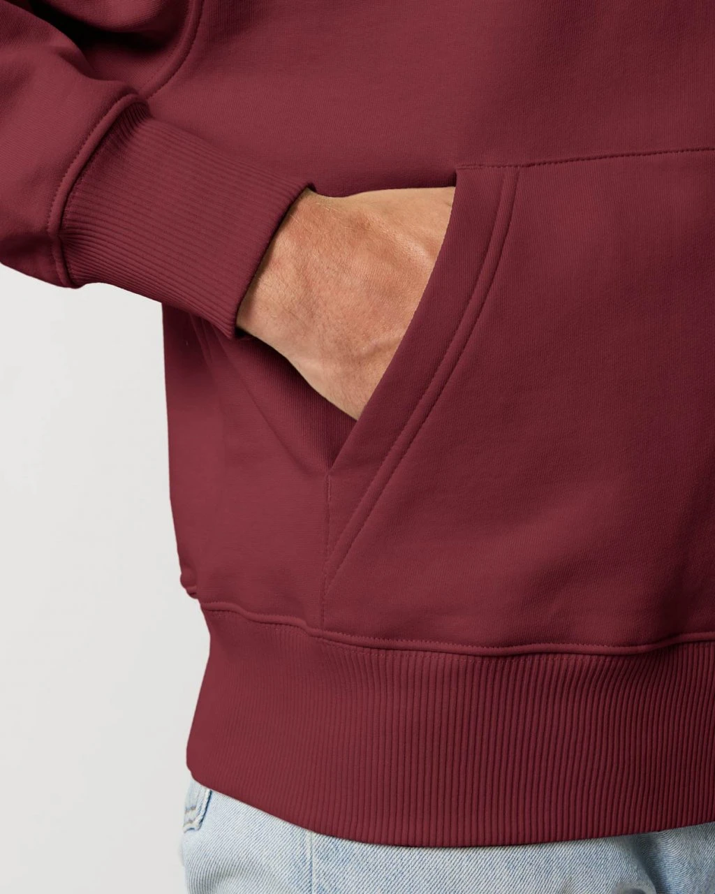 Oversized Unisex Hoodie Aus Bio-Baumwolle - Burgundy 6 Oversized Unisex Hoodie Aus Bio-Baumwolle - Burgundy – Bild 6