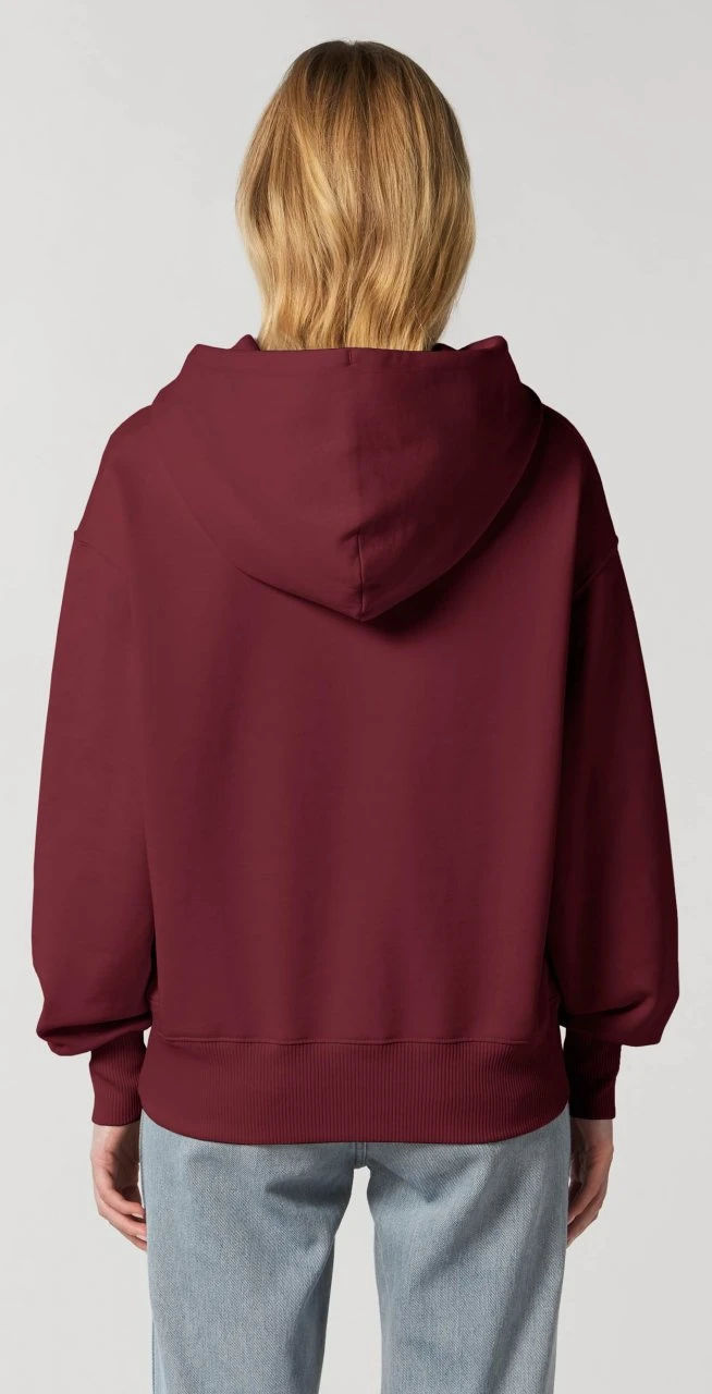 Oversized Unisex Hoodie Aus Bio-Baumwolle - Burgundy 8 Oversized Unisex Hoodie Aus Bio-Baumwolle - Burgundy – Bild 8