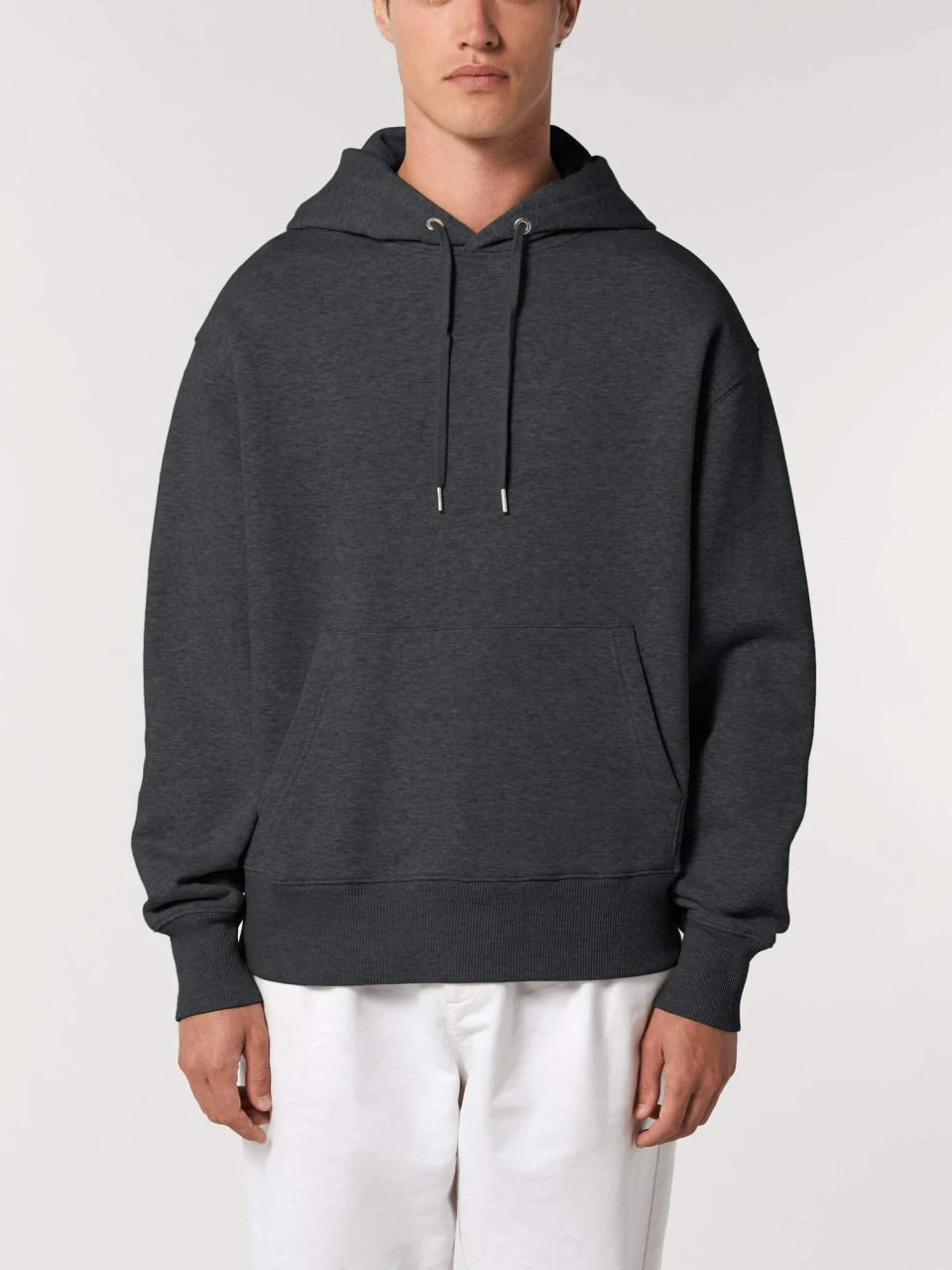 Oversized Unisex Hoodie Aus Bio-Baumwolle - Dark Heather Grey 3 Oversized Unisex Hoodie Aus Bio-Baumwolle - Dark Heather Grey – Bild 3