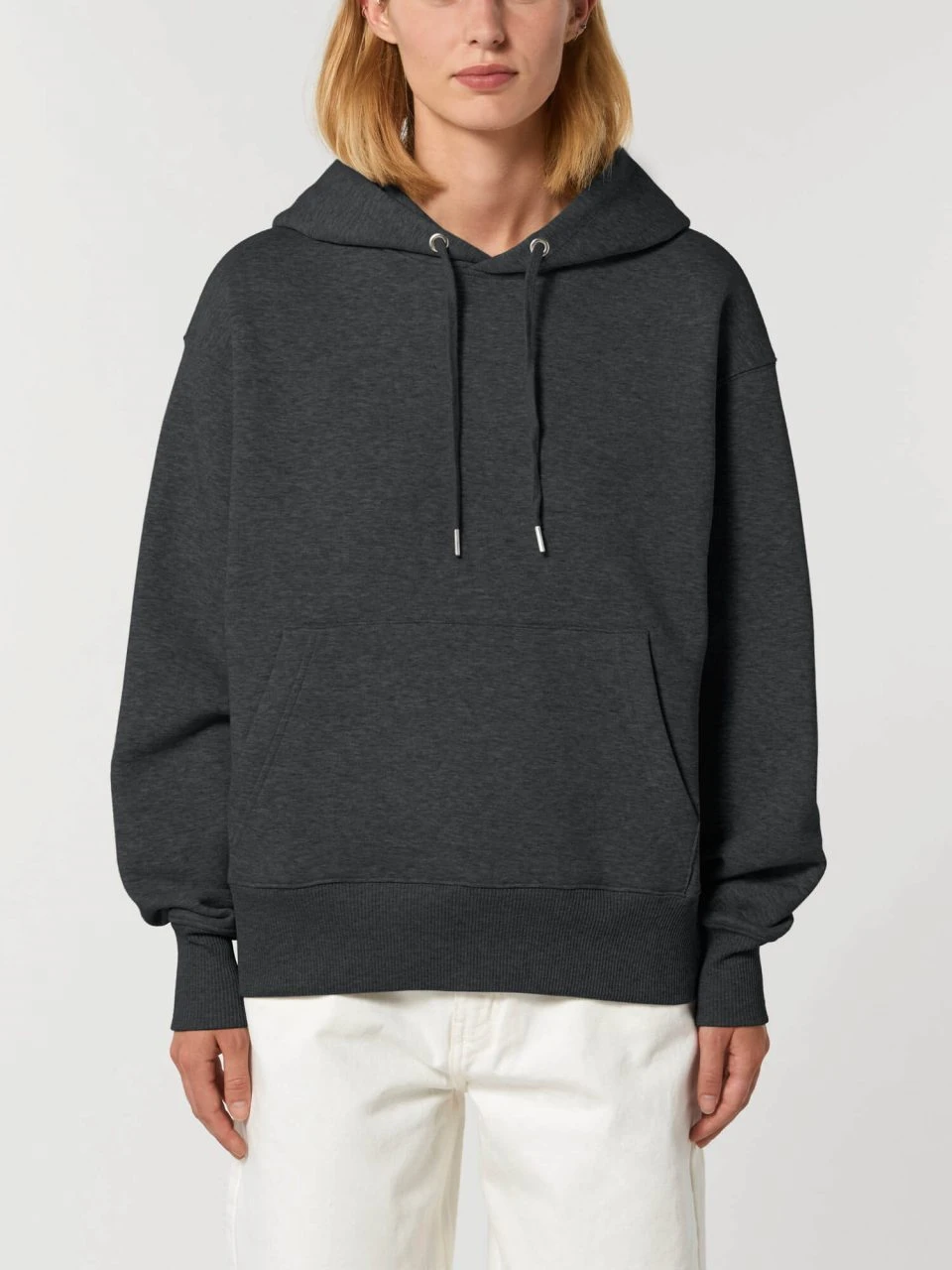 Oversized Unisex Hoodie Aus Bio-Baumwolle - Dark Heather Grey 6 Oversized Unisex Hoodie Aus Bio-Baumwolle - Dark Heather Grey – Bild 6