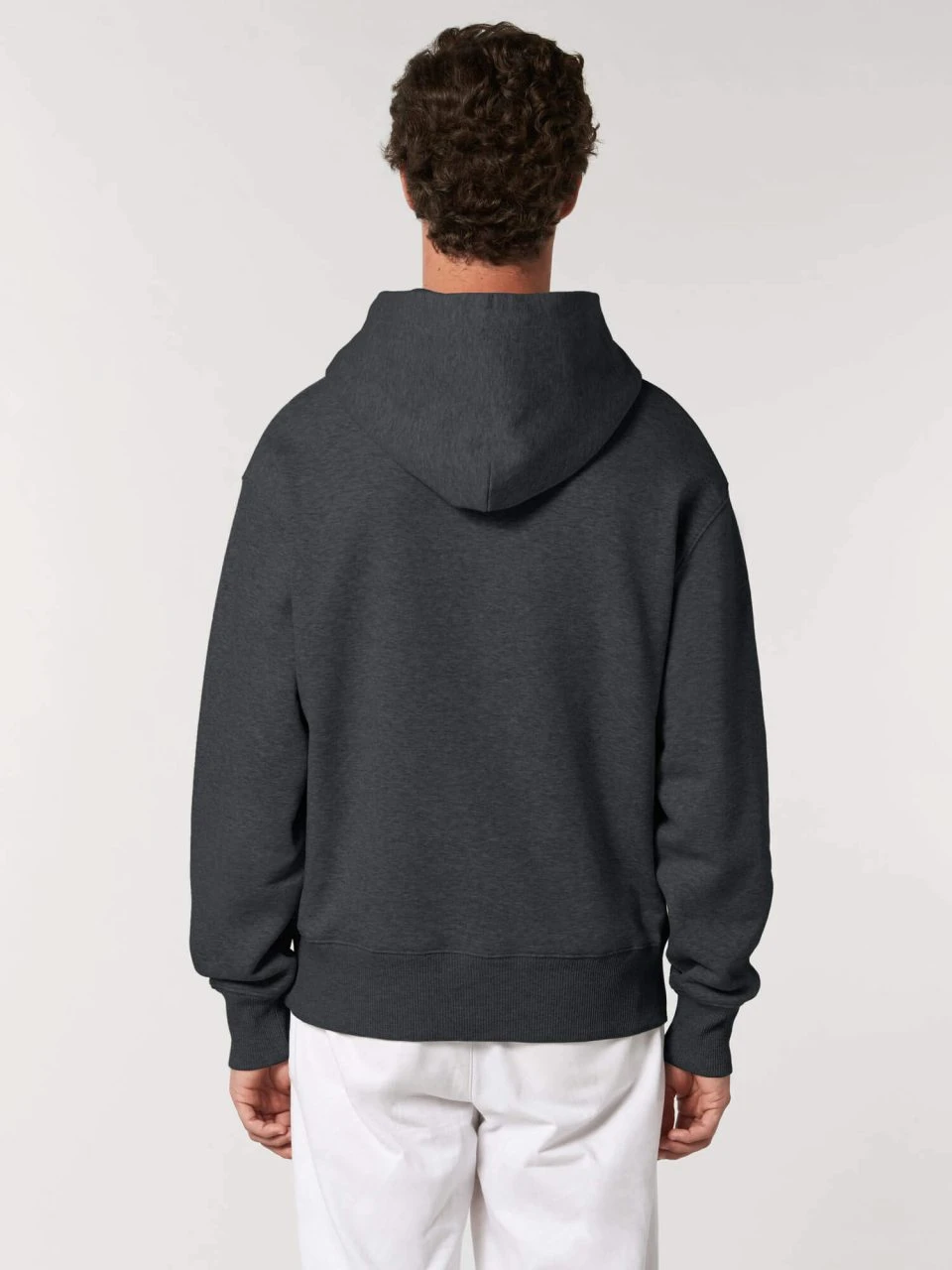 Oversized Unisex Hoodie Aus Bio-Baumwolle - Dark Heather Grey 4 Oversized Unisex Hoodie Aus Bio-Baumwolle - Dark Heather Grey – Bild 4