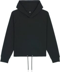 Kurzer Hoodie Aus Bio-Baumwolle - Black