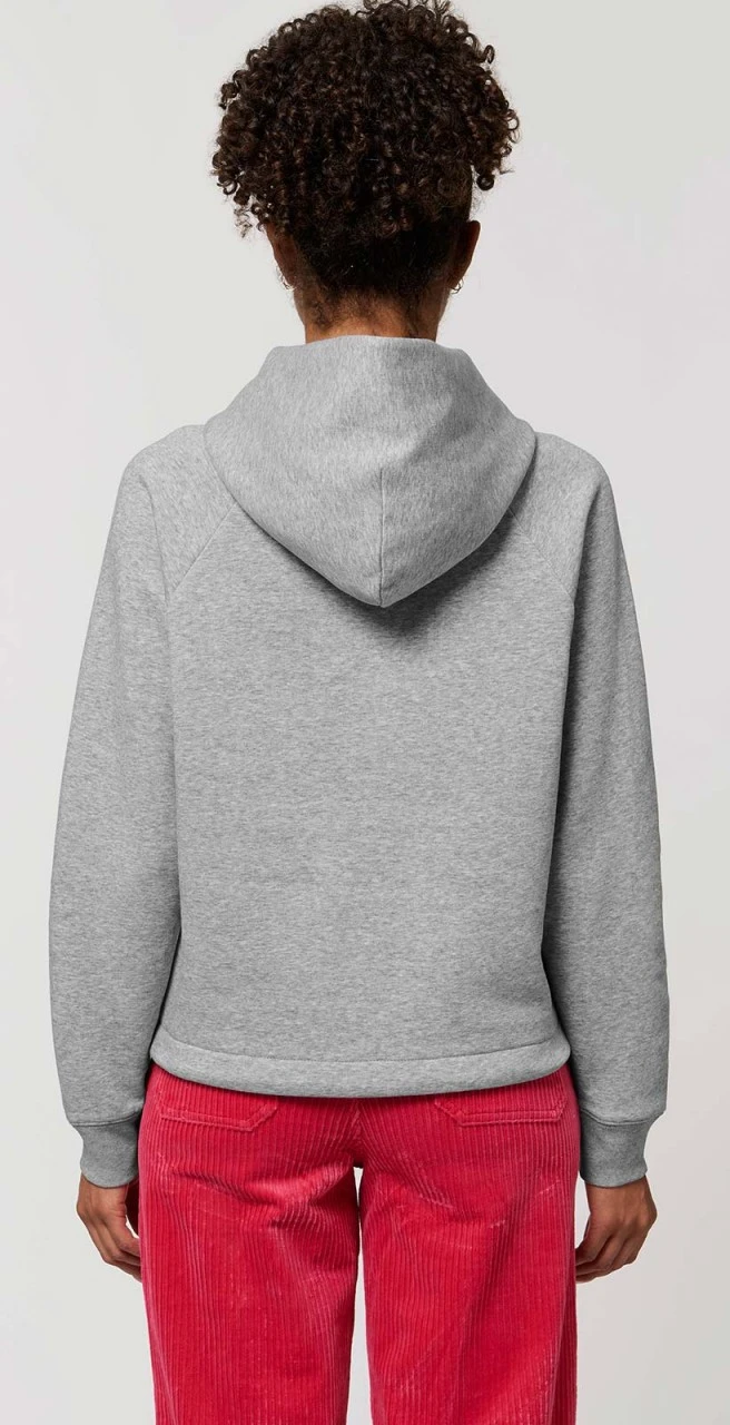 Kurzer Hoodie Aus Bio-Baumwolle - Heather Grey 4 Kurzer Hoodie Aus Bio-Baumwolle - Heather Grey – Bild 4