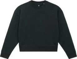 Cropped Sweatshirt Aus Bio-Baumwolle - Black