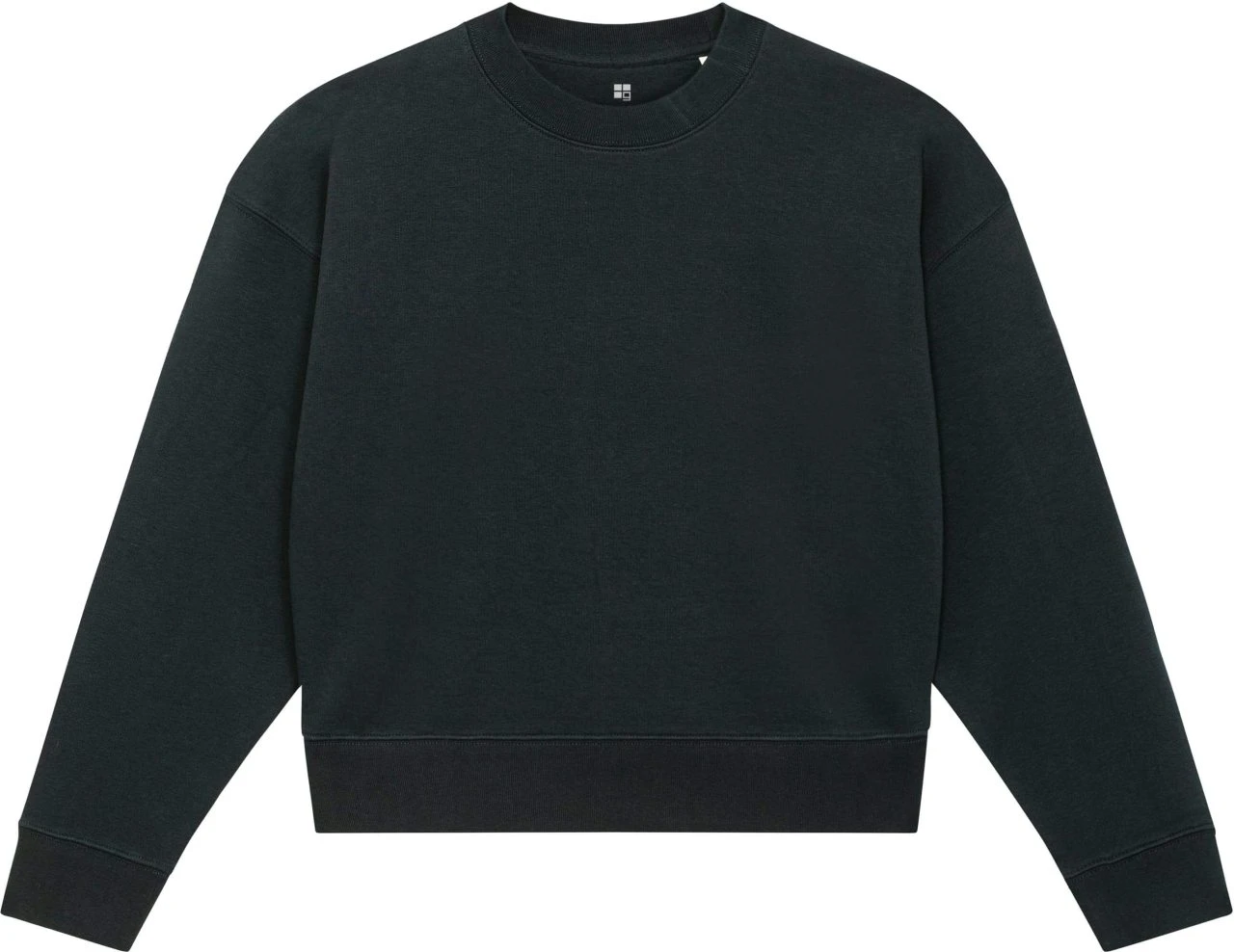 Cropped Sweatshirt Aus Bio-Baumwolle - Black 1 Cropped Sweatshirt Aus Bio-Baumwolle - Black