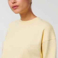 Cropped Sweatshirt Aus Bio-Baumwolle - Butter -MELA Geschaft W873 078 5 crew neck pulli damen nachhaltige bio baumwolle fm detail 1280x1280