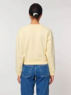 Cropped Sweatshirt Aus Bio-Baumwolle - Butter -MELA Geschaft W873 078 6 medium fit sweatshirt peta approved vegan fair fm back 1280x1280