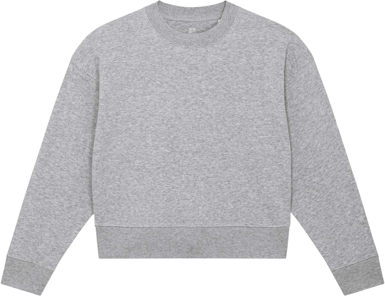 Cropped Sweatshirt Aus Bio-Baumwolle - Heather Grey 1 Cropped Sweatshirt Aus Bio-Baumwolle - Heather Grey