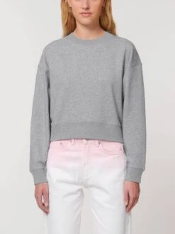 Cropped Sweatshirt Aus Bio-Baumwolle - Heather Grey 8 Cropped Sweatshirt Aus Bio-Baumwolle - Heather Grey -MELA Geschaft W873 250 3 meliertes frauen sweatshirt bio baumwolle zertifiziert nachhaltig fm front 1280x1280