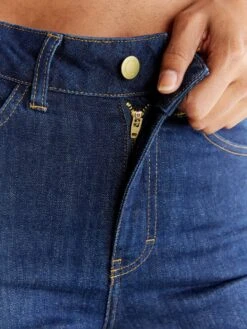 Regular Fit Jeans Aus Bio-Baumwolle - Dark Slate Blue -MELA Geschaft WL1009 215 nachhaltige damen jeans ykk zipper natulon detail 1280x1280