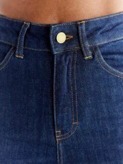 Regular Fit Jeans Aus Bio-Baumwolle - Dark Slate Blue -MELA Geschaft WL1009 215 oekofaire damen jeans natuerliche indigofaerbung detail 1280x1280