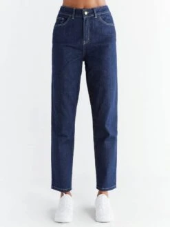 Mom Fit Jeans Aus Bio-Baumwolle - Dark Slate Blue