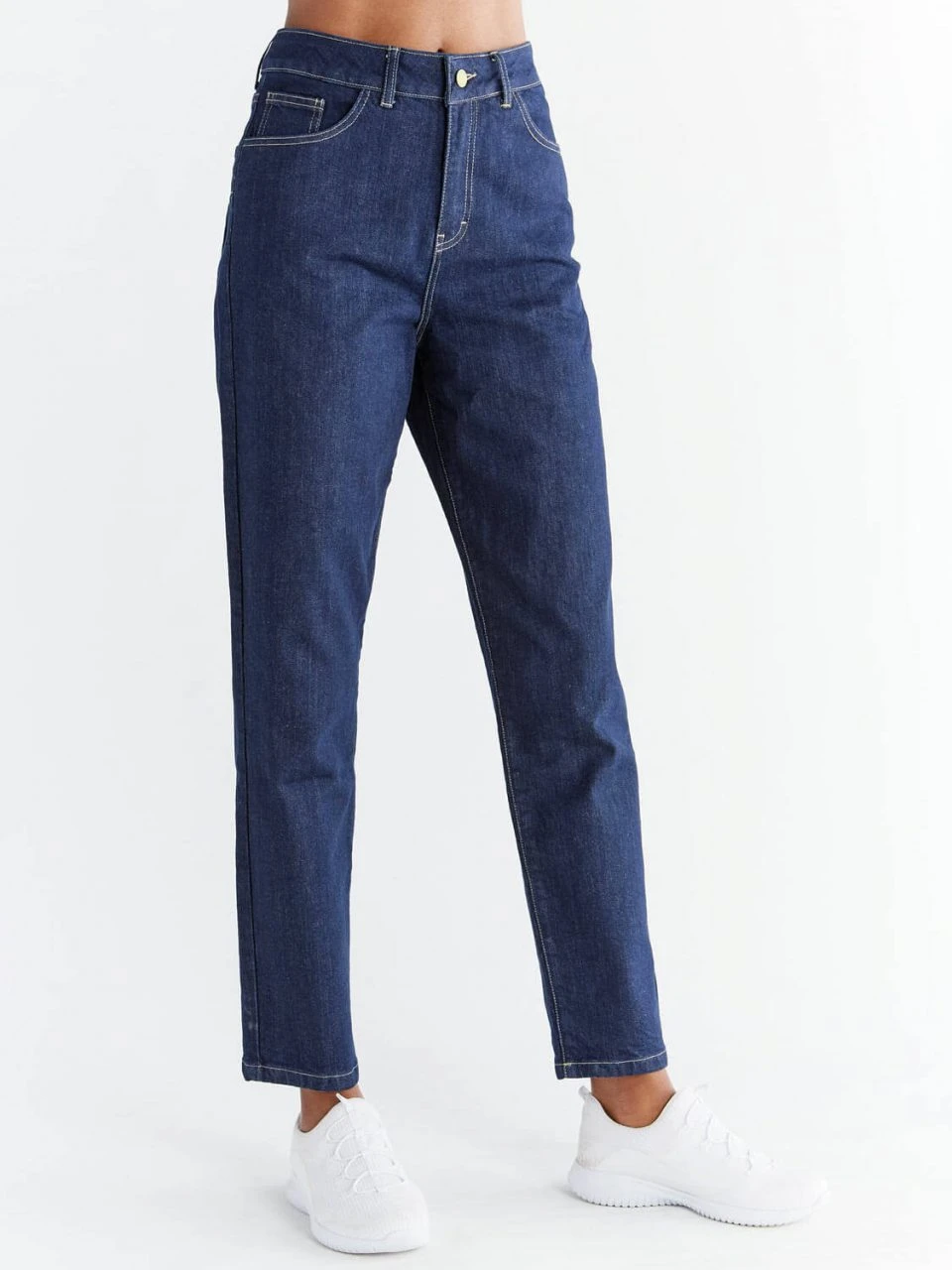 Mom Fit Jeans Aus Bio-Baumwolle - Dark Slate Blue 2 Mom Fit Jeans Aus Bio-Baumwolle - Dark Slate Blue – Bild 2