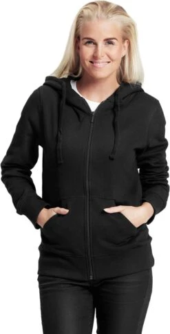 Neutral Zip-Up Hoodie Aus Fairtrade Bio-Baumwolle - Schwarz -MELA Geschaft Zip Hoodie schwarz fairtrade biobaumwolle damen 1280x1280