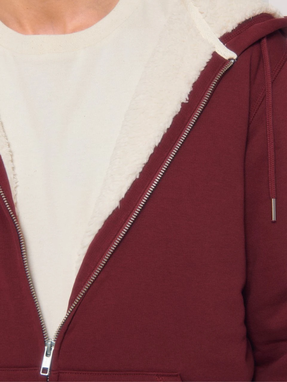 Gefütterte Unisex Kapuzenjacke Aus Bio-Baumwolle - Burgundy 6 Gefütterte Unisex Kapuzenjacke Aus Bio-Baumwolle - Burgundy – Bild 6