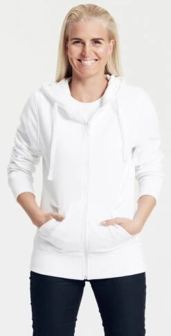 Neutral Zip-Up Hoodie Aus Fairtrade Bio-Baumwolle - White -MELA Geschaft Zip Up Hoodie damen weiss O83301 1280x1280