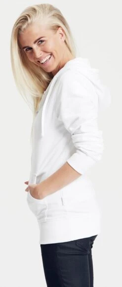 Neutral Zip-Up Hoodie Aus Fairtrade Bio-Baumwolle - White -MELA Geschaft Zip Up Hoodie weiss O83301 seitenansicht 1280x1280