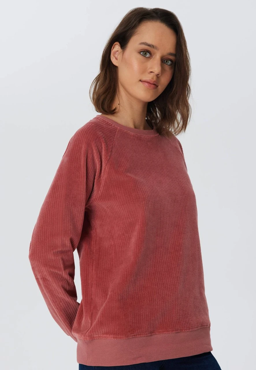 Nicki Cord Damen Sweatshirt Aus Bio-Baumwolle - Dunkel Mauve 3 Nicki Cord Damen Sweatshirt Aus Bio-Baumwolle - Dunkel Mauve – Bild 3