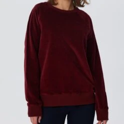 Nicki Cord Damen Sweatshirt Aus Bio-Baumwolle - Bordeaux