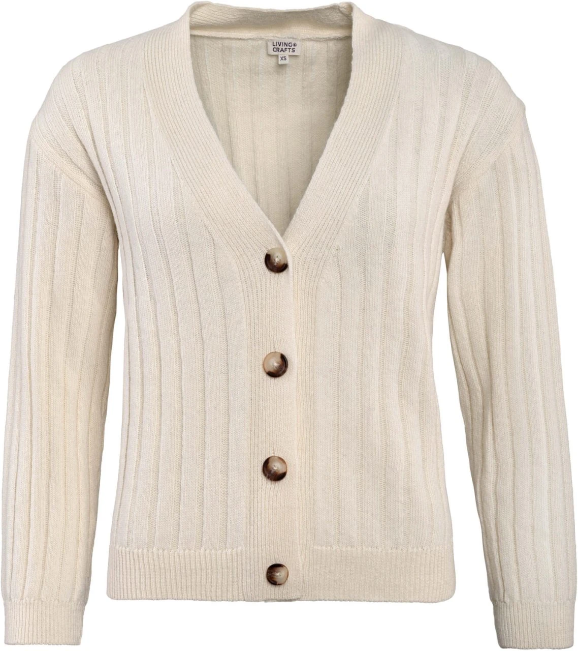 Strickjacke Aus Bio-Baumwolle Und Bio-Wolle - Cream 1 Strickjacke Aus Bio-Baumwolle Und Bio-Wolle - Cream