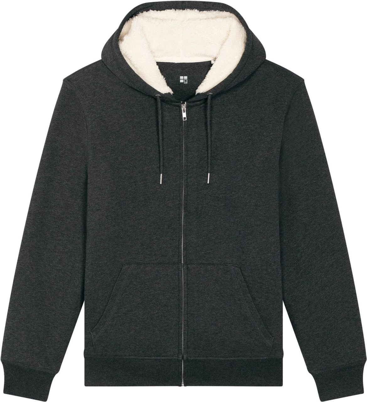 Gefütterte Unisex Kapuzenjacke Aus Bio-Baumwolle - Dark Heather Grey 1 Gefütterte Unisex Kapuzenjacke Aus Bio-Baumwolle - Dark Heather Grey