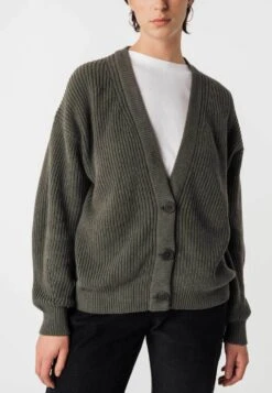 Fairtrade Cardigan Neesha Aus Bio-Baumwolle - Grün Melange