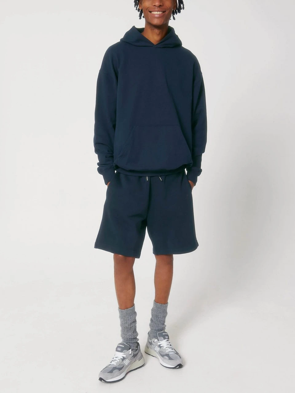 Oversized Unisex Heavy Hoodie Aus Bio-Baumwolle - French Navy 3 Oversized Unisex Heavy Hoodie Aus Bio-Baumwolle - French Navy – Bild 3