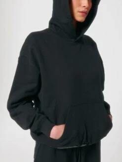 Oversized Unisex Heavy Hoodie Aus Bio-Baumwolle - Black -MELA Geschaft fair fashion hoodie ohne kordel U797 002 1280x1280