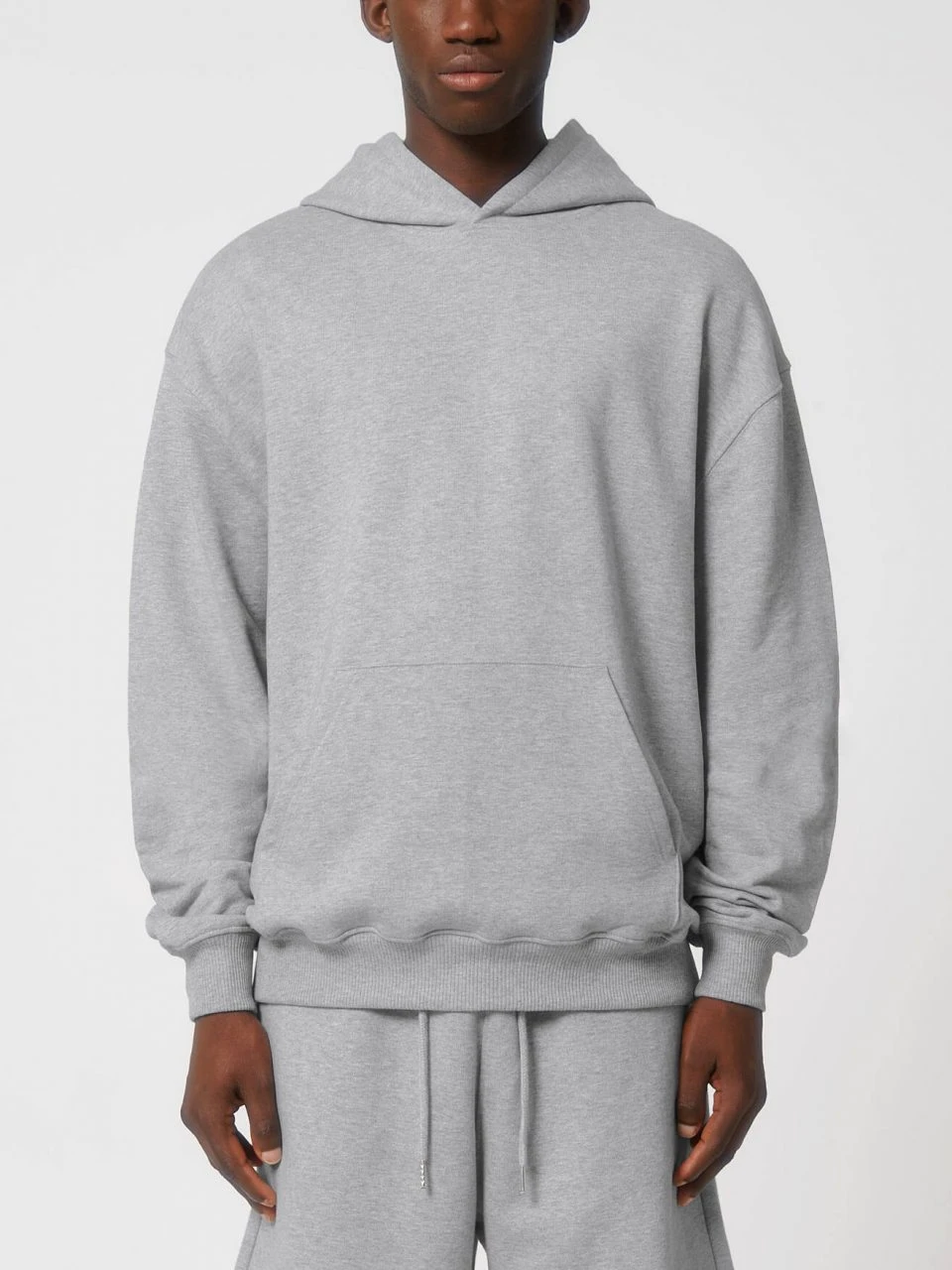 Oversized Unisex Heavy Hoodie Aus Bio-Baumwolle - Heather Grey 5 Oversized Unisex Heavy Hoodie Aus Bio-Baumwolle - Heather Grey – Bild 5