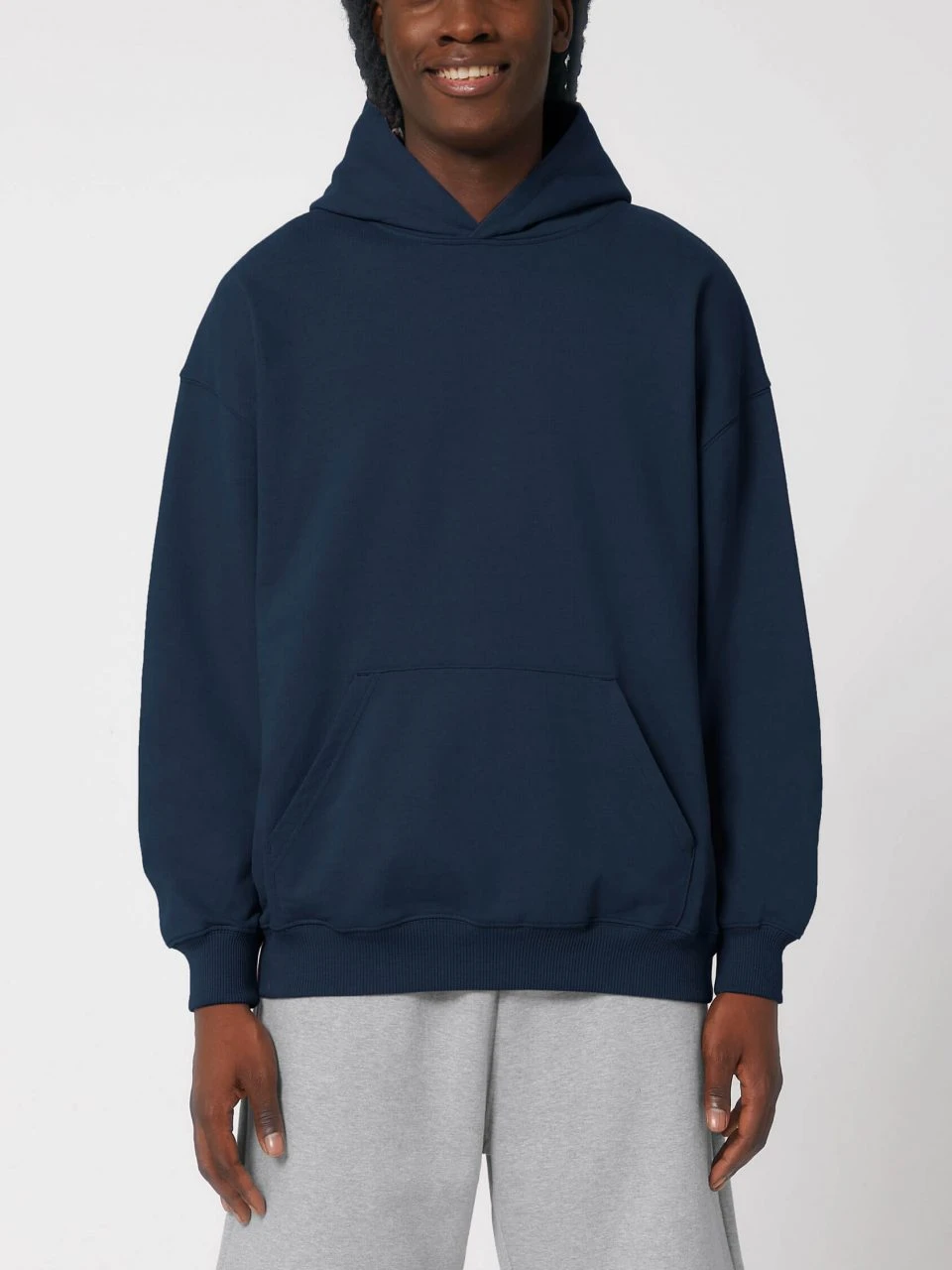 Oversized Unisex Heavy Hoodie Aus Bio-Baumwolle - French Navy 5 Oversized Unisex Heavy Hoodie Aus Bio-Baumwolle - French Navy – Bild 5