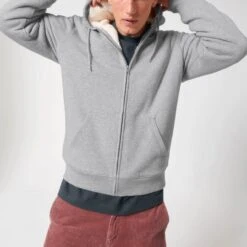 Gefütterte Unisex Kapuzenjacke Aus Bio-Baumwolle - Heather Grey -MELA Geschaft fair und nachhaltig Kapuzenjacke gefuettert U956 250 1280x1280