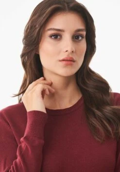 Strickpullover Aus Bio-Baumwolle - Syrah Red 11 Strickpullover Aus Bio-Baumwolle - Syrah Red -MELA Geschaft feiner strickpullover frauen umweltschonende mode casual 041 syrahred 1280x1280