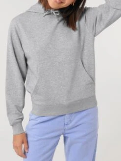 Terry Hoodie Aus Bio-Baumwolle - Heather Grey -MELA Geschaft grau melierter Hoodie vegan U011 250 1280x1280