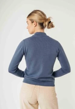 Mela Fairtrade Feinstrick-Pullover Sada Aus Bio-Baumwolle - Blue Stone -MELA Geschaft hochwertige Strickware von MELA 112 300 bst 1280x1280