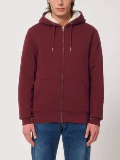 Gefütterte Unisex Kapuzenjacke Aus Bio-Baumwolle - Burgundy 14 Gefütterte Unisex Kapuzenjacke Aus Bio-Baumwolle - Burgundy -MELA Geschaft hochwertige Sweatjacke weich flauschig U956 244 1280x1280