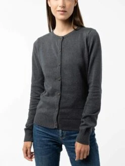 Cardigan Aus Bio-Baumwolle - Anthrazit Melange