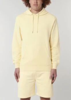 Terry Hoodie Aus Bio-Baumwolle - Butter -MELA Geschaft hochwertiger Kapuzenpullover hellgelb vegan U011 078 1280x1280
