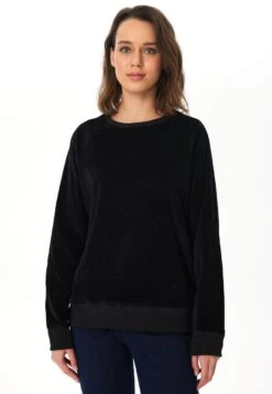 Nicki Cord Damen Sweatshirt Aus Bio-Baumwolle - Schwarz -MELA Geschaft hochwertiger Pullover LEELA Cotton 1278 021 1 1280x1280