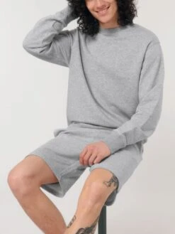 Terry Sweatshirt Aus Bio-Baumwolle - Heather Grey -MELA Geschaft hochwertiges Sweatshirt grau meliert U799 250 1280x1280