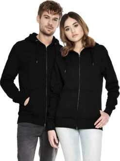 Organic Zip-Up Hoodie - Schwarz -MELA Geschaft kapuzenjacke schwarz mit reissverschluss EP51Z 1280x1280