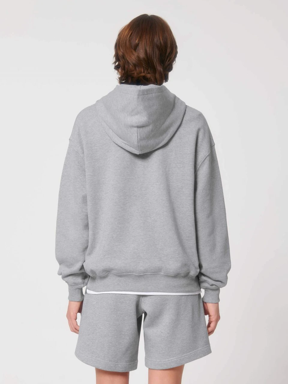Oversized Unisex Heavy Hoodie Aus Bio-Baumwolle - Heather Grey 10 Oversized Unisex Heavy Hoodie Aus Bio-Baumwolle - Heather Grey – Bild 10