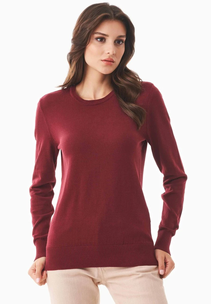 Strickpullover Aus Bio-Baumwolle - Syrah Red 1 Strickpullover Aus Bio-Baumwolle - Syrah Red